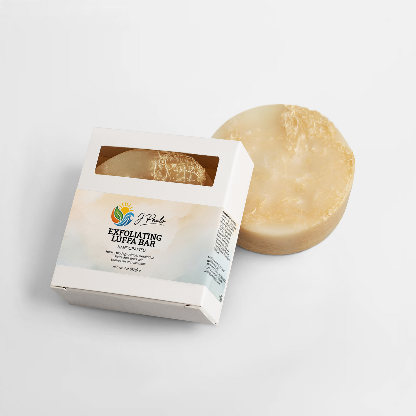 J. Paulo Exfoliating Luffa Bar — Natural Deep Cleansing Scrub Soap